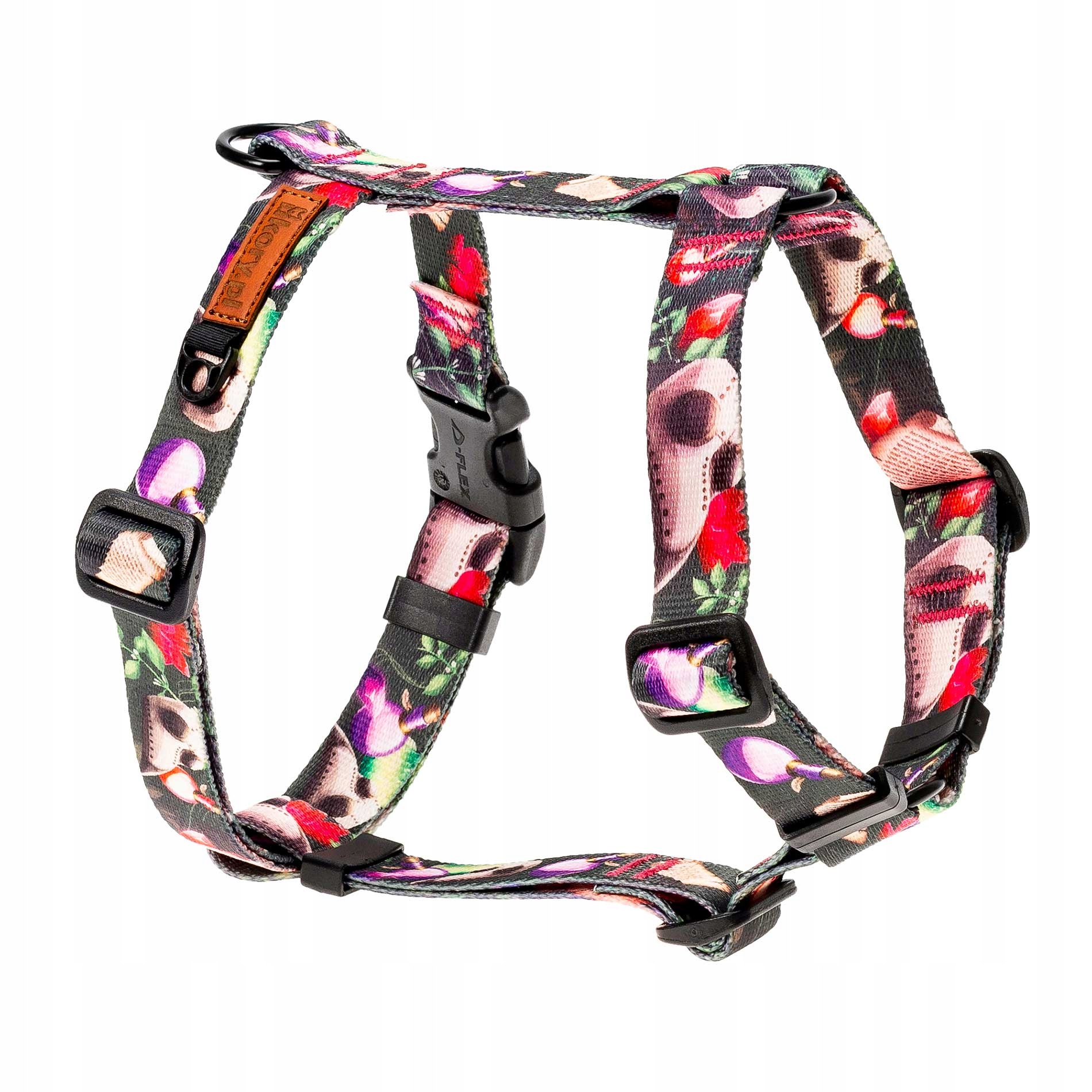 Postroj typu Guard s regulací pro kočky a kočky Ukory Fialový vzor