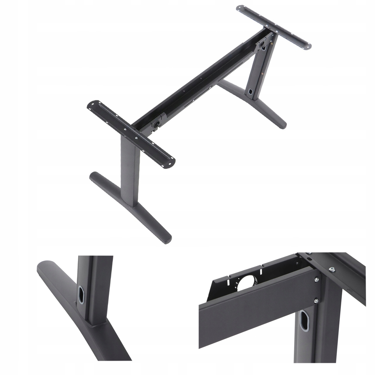 Rám Stolu STT-01 S Posuvným Nosníkem Grafitově Černý