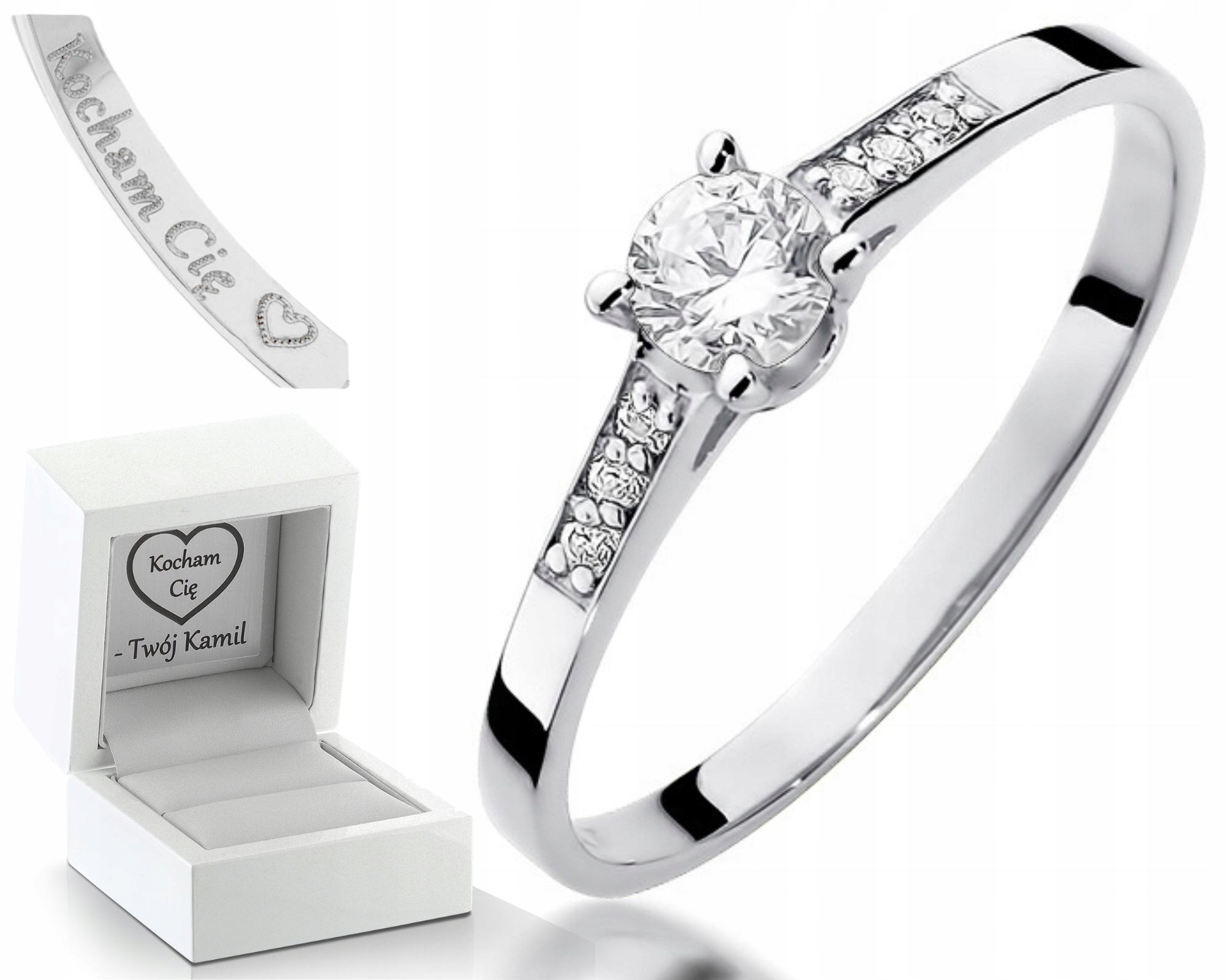 Prstýnek S Brilianty 0,21 Ct Bílé Zlato 0,585