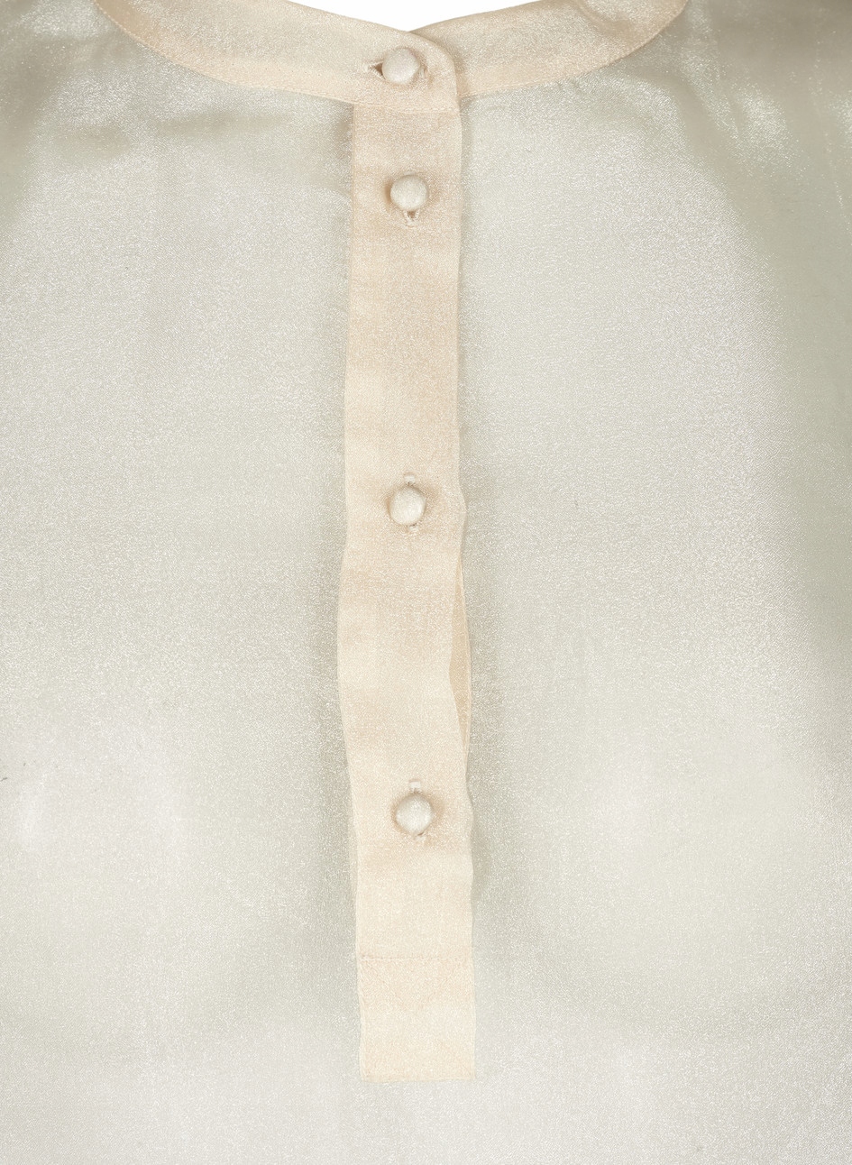 ZZ3 ZIZZI LEKKA KREMOWA BLUZKA ORGANZA 46 48 Fason luźny