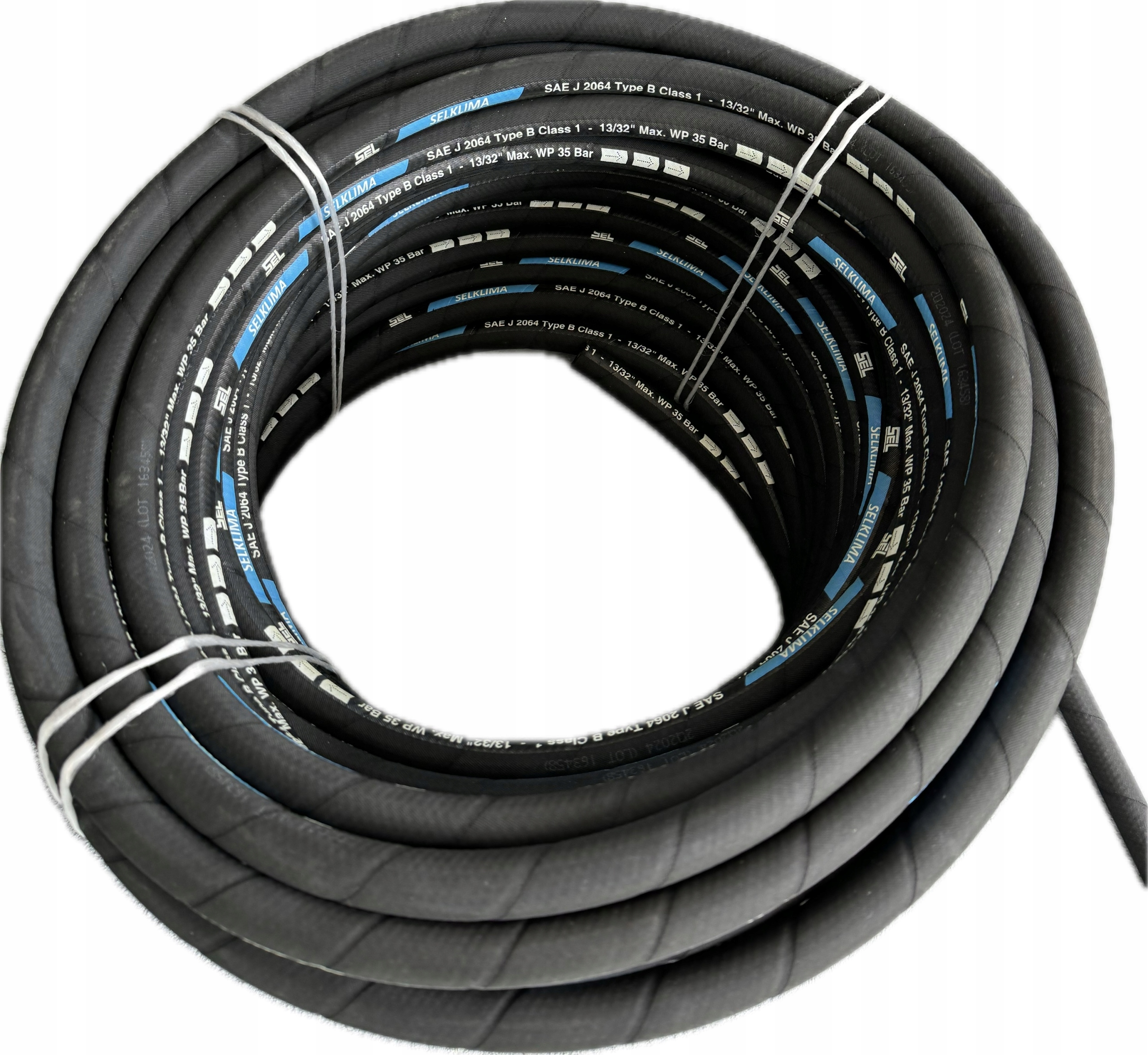 WĄŻ GUMOWY DO KLIMATYZACJI TYP B STALOWY OPLOT 8 MM 5/16" 35 BAR Marka SEL Eaton