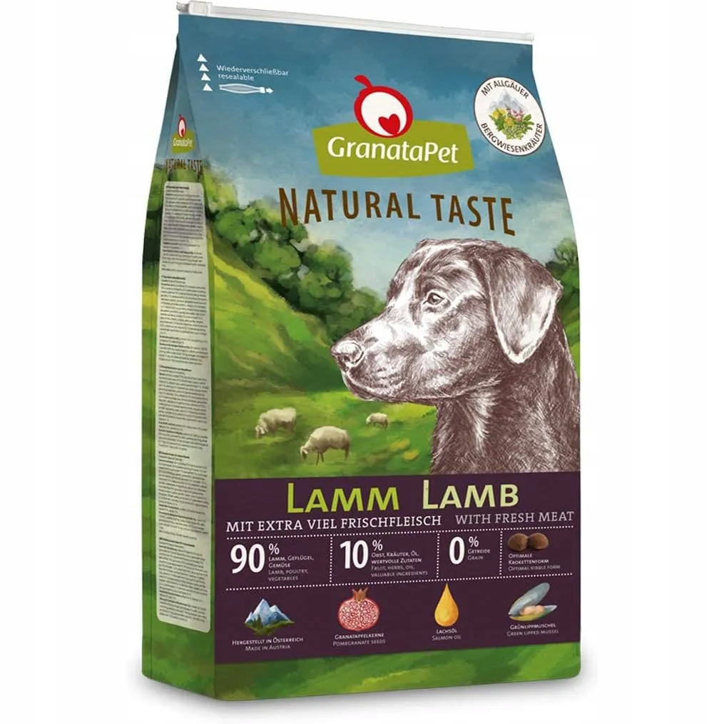 Levně GranataPet Natural Taste bezobilné krmivo pro psy s jehněčím masem 12 kg