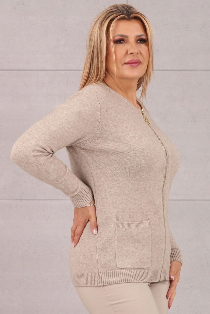 SWETER DAMSKI ROZPINANY DUŻE ROZMIARY NARZUTKA PROSTY BASIC Z KIESZENIAMI Materiał dominujący wiskoza