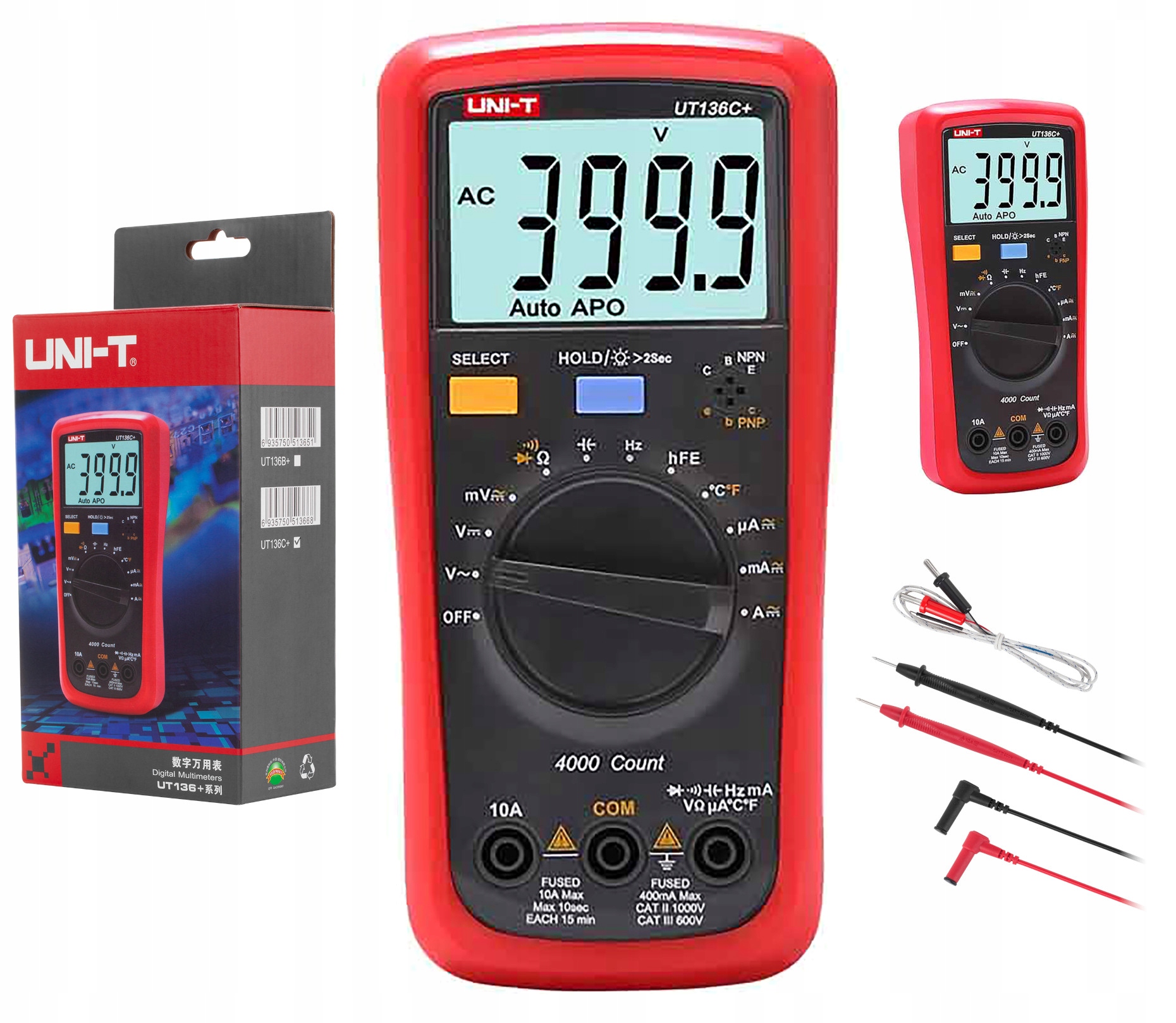 Univerzální měřič Uni-t UT136C+ digitální multimetr True Rms auto rozsah