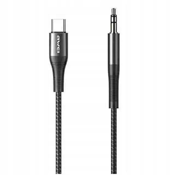 Awei kabelový adaptér CL-116T USB-C/Jack 3.5 černá/černá