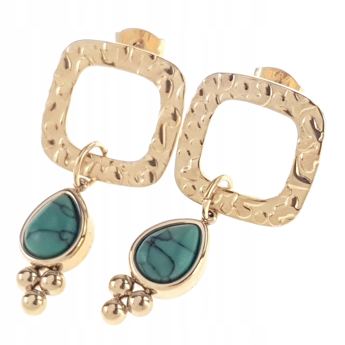 3269 Kolczyki złote stal chirurgiczna wiszące celebrytki