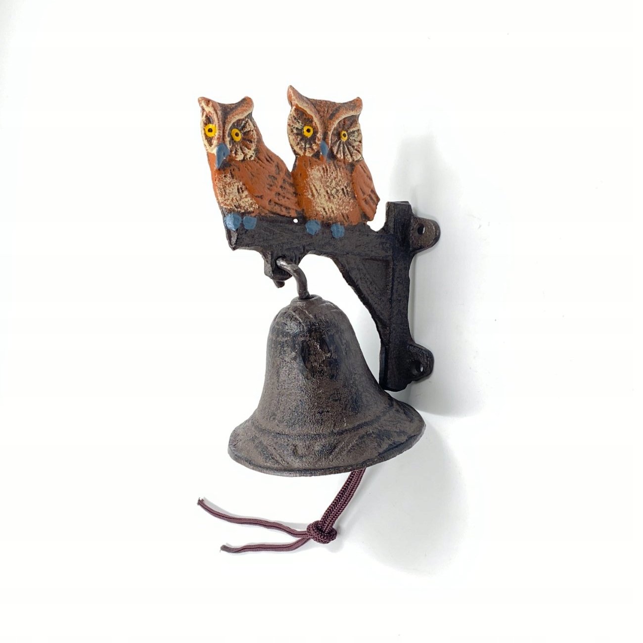 Żeliwny dzwonek ścienny „Sowy” 13×9,5×40 cm