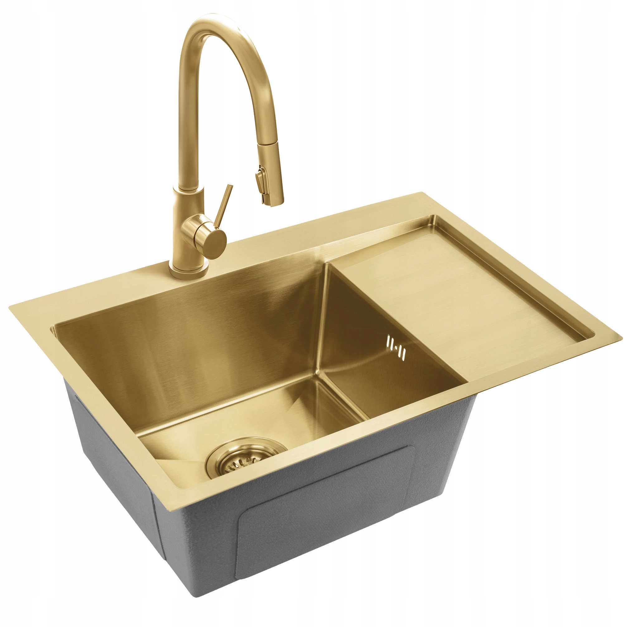 Rea Umývadlo Fin Brush Gold Batéria Fresh Bg
