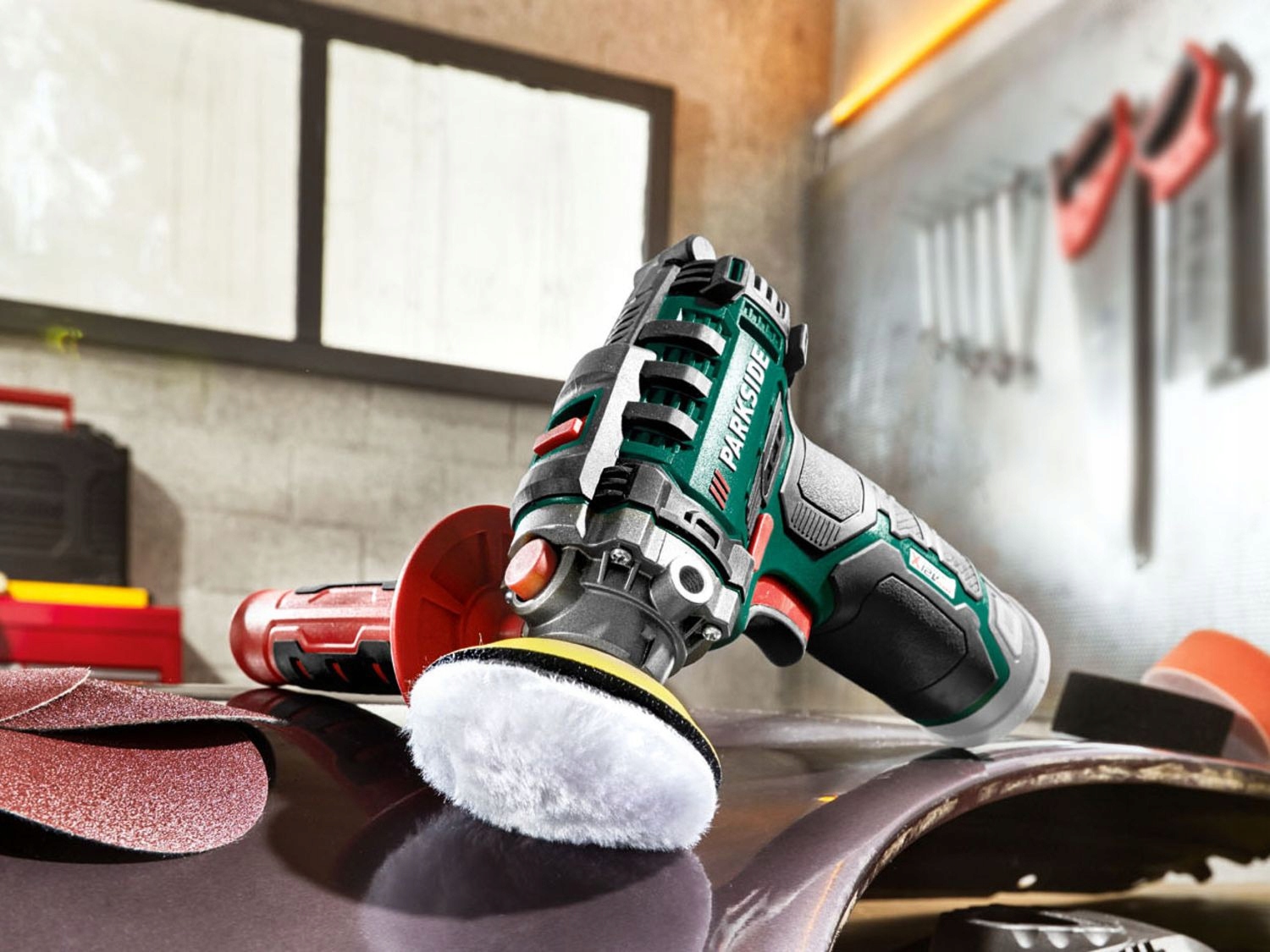 POLERKA AKUMULATOROWA 12V PAAP 12 C3 PARKSIDE System mocowania materiału ściernego mocowanie na rzepy