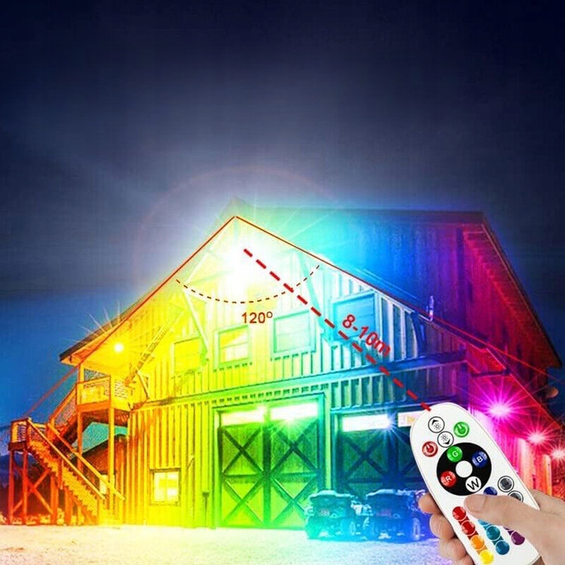 HALOGEN REFLEKTOR NAŚWIETLACZ LED RGB 16 KOLORY LAMPA IMPREZOWY ZEWNĘTRZNY Kod producenta NAŚWIETLACZ REFLEKTOR