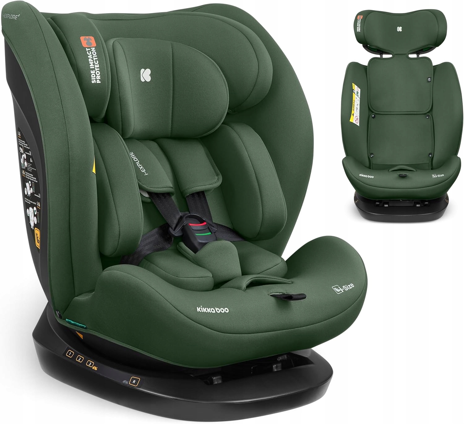 Fotelik samochodowy KikkaBoo i-EXPLORE 2 i-Size 40-150 Army