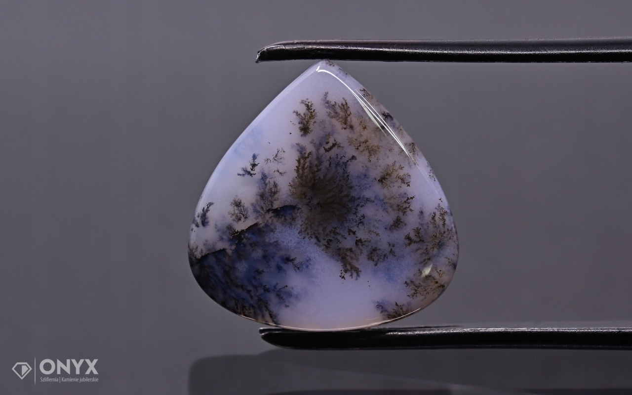 Dendritový achát z Kazachstánu konvexní dlaždice nere