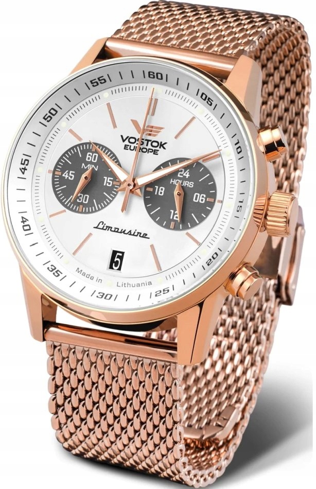 Pánské hodinky Vostok Europe VK64-560B692B růžové zlato klasické