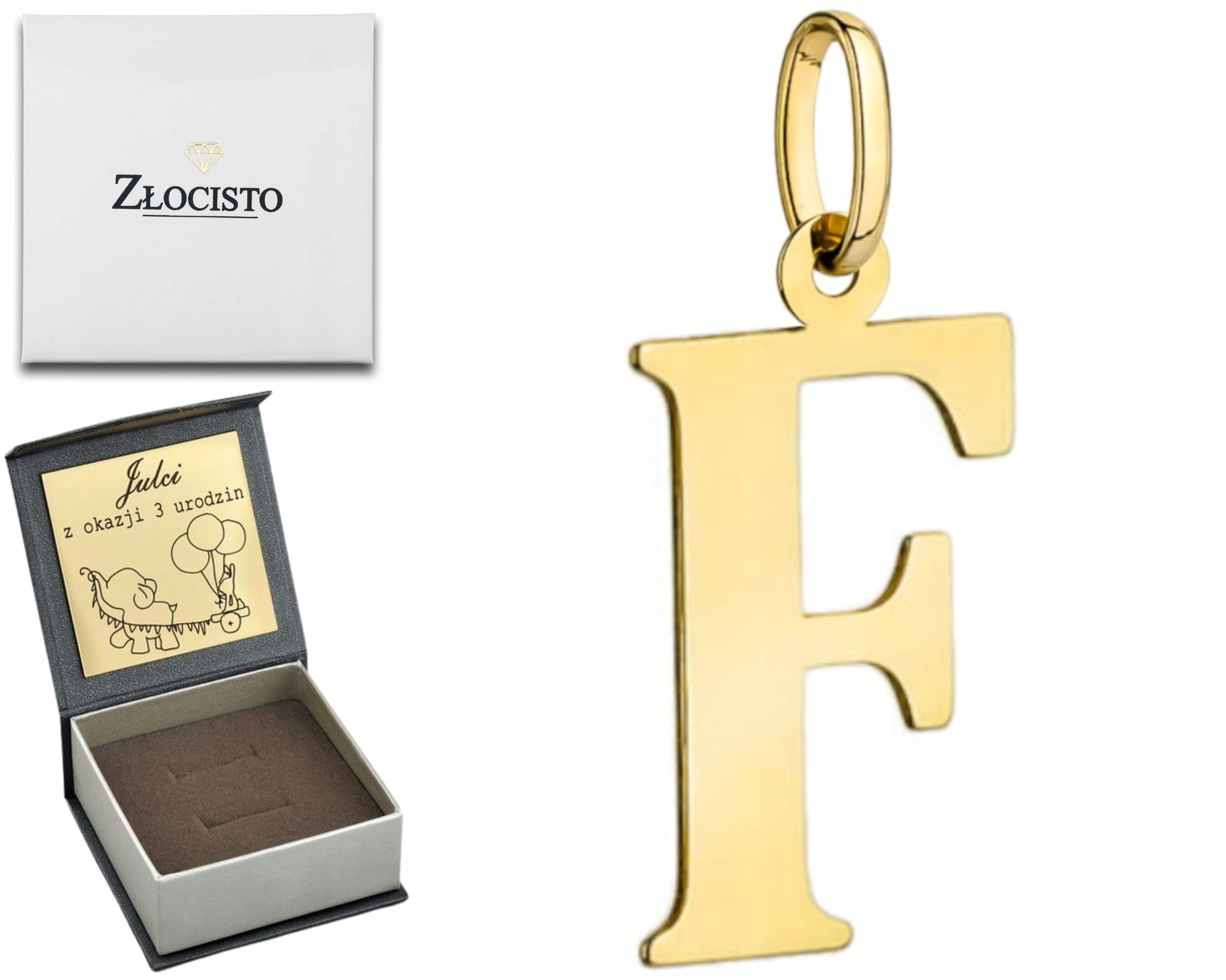 Zlatý Přívěsek Velké Písmeno F 585 Gravírování