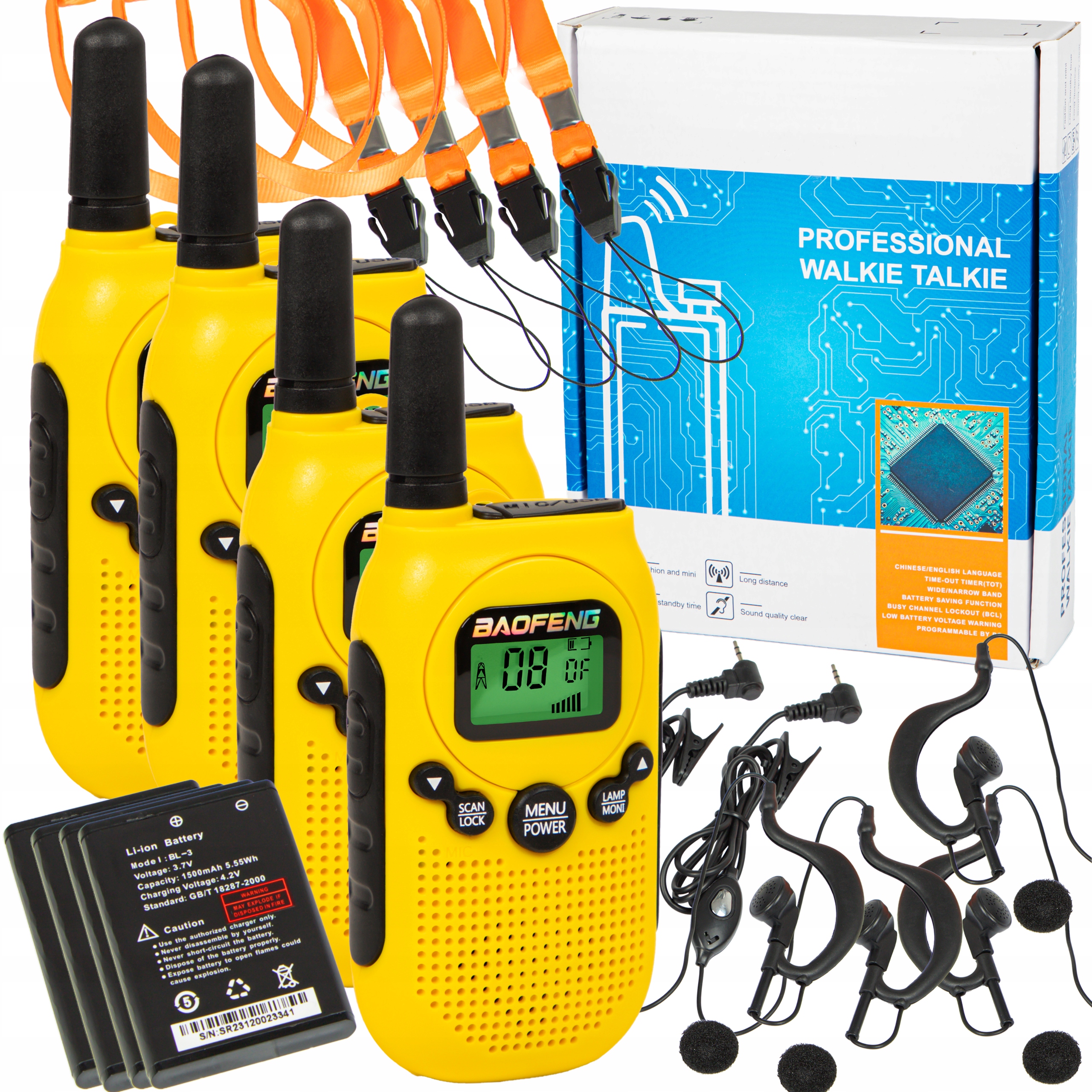 Vysílačka 4x Vysílačka Baofeng BF-T6 Pmr Radiotelefon S Velkým Dosahem