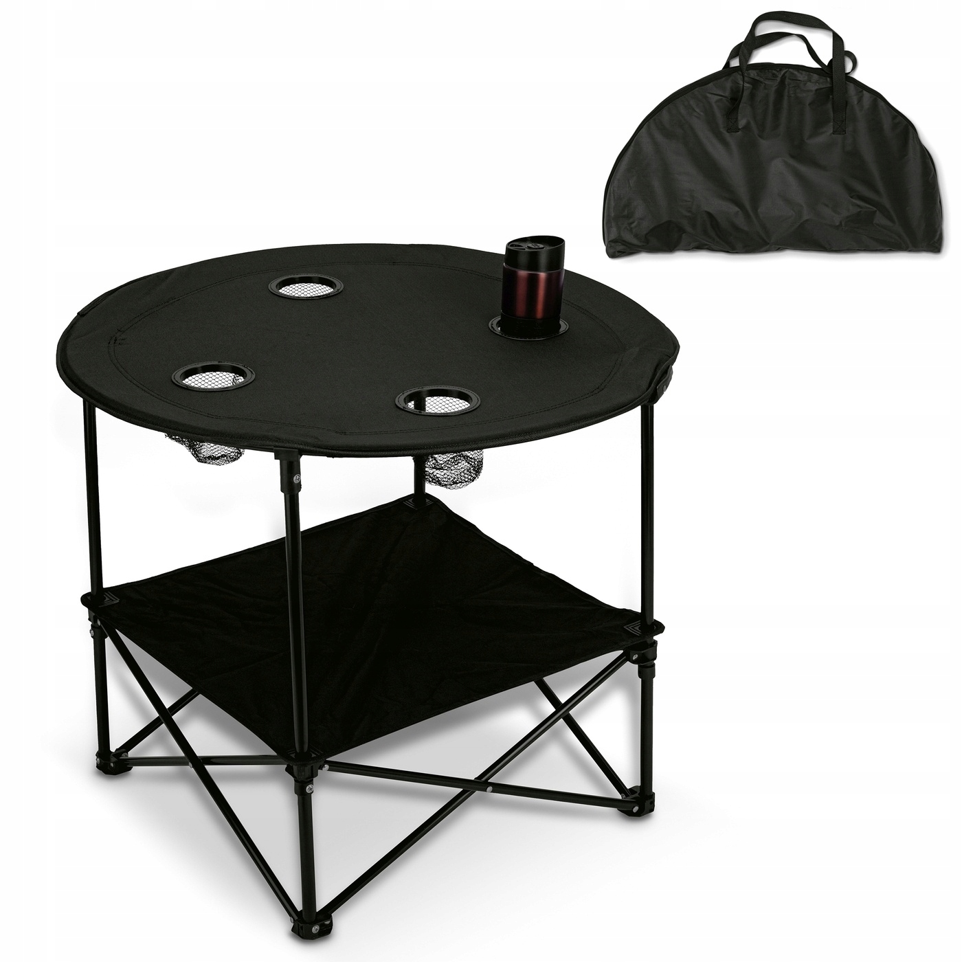 STOLIK TURYSTYCZNY SKŁADANY okrągły stół ogrodowy DO PRZYCZEPY KEMPINGOWEJ