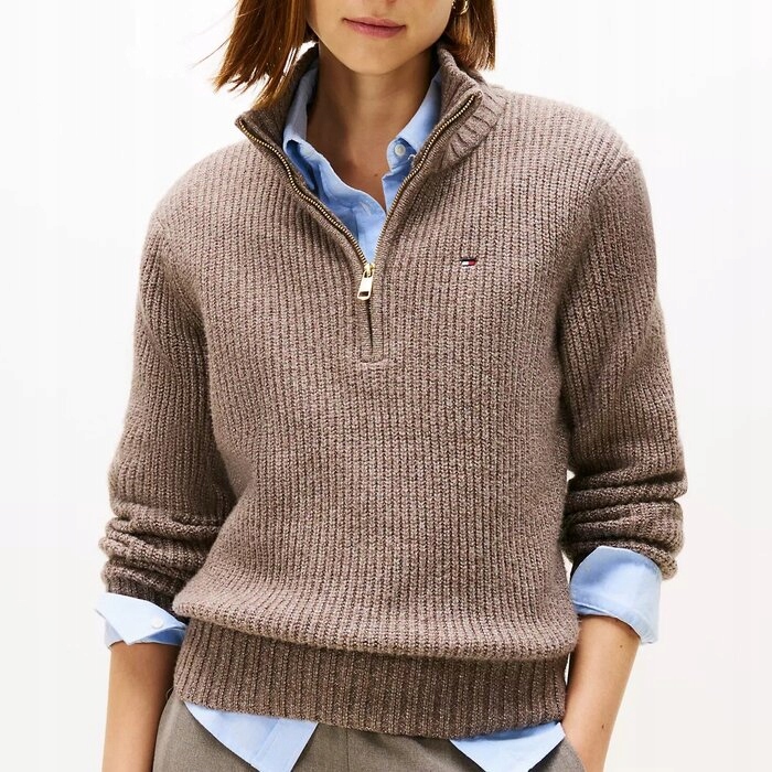 Svetr Tommy Hilfiger hnědý, módní dámský, L (nový)