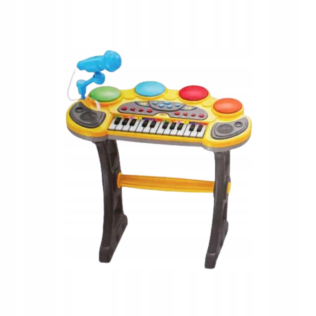 ELEKTRONICZNE ORGANY ZESTAW MIKROFON KRZESEŁKO EFEKTY ŚWIETLNE FORTEPIAN Marka inna