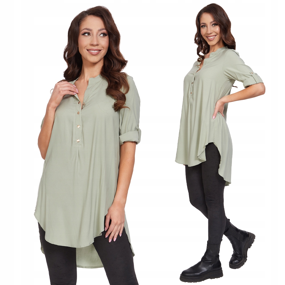 

Asymetryczna luźna Długa Koszula Kolory* R - 44