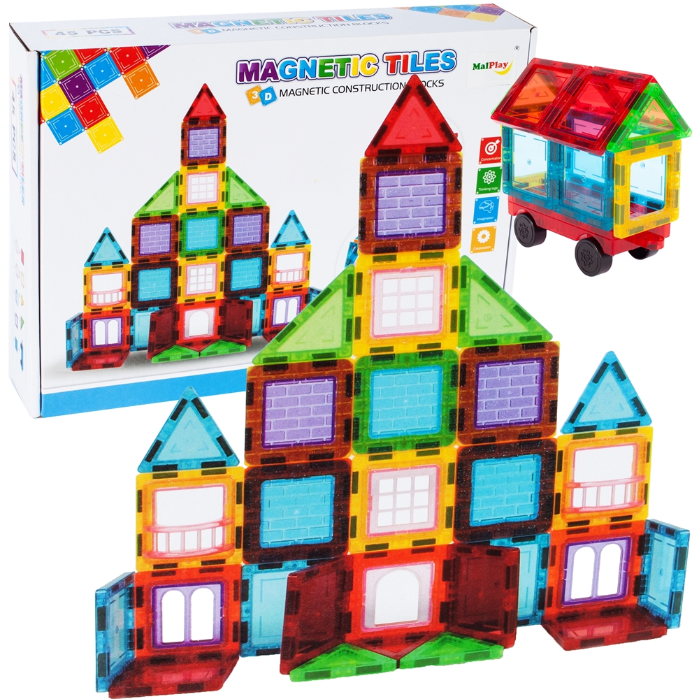 3D VZDĚLÁVACÍ MAGNETICKÉ BLOKY PUZZZLE 45 dílků