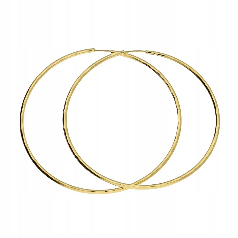 Dámské zlaté náušnice módní kruhy, 50 mm, jako dárek 2,80 g
