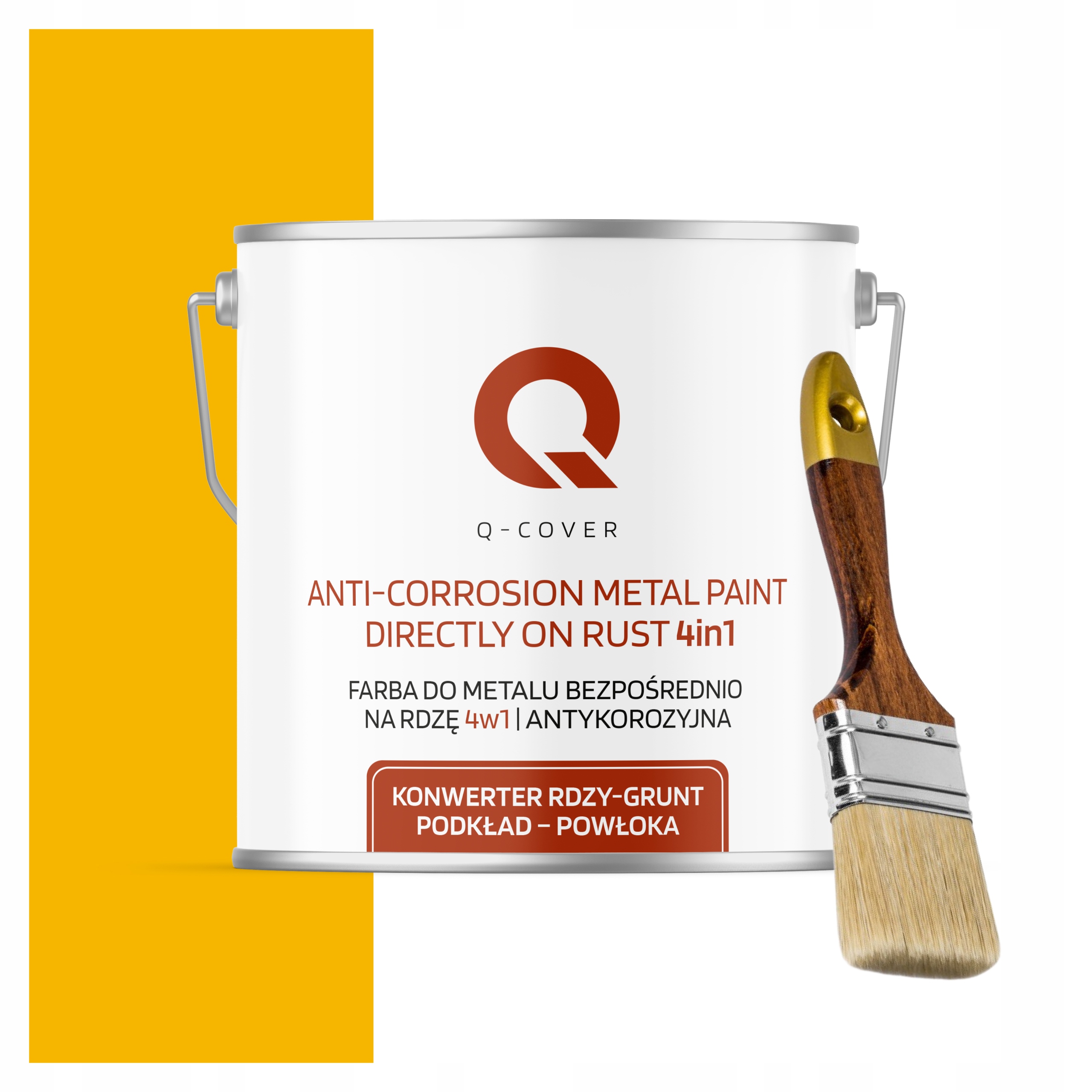 Farba na kov Antikorózna 5L Polomatná Žltá Kadmiová Farba Štetec
