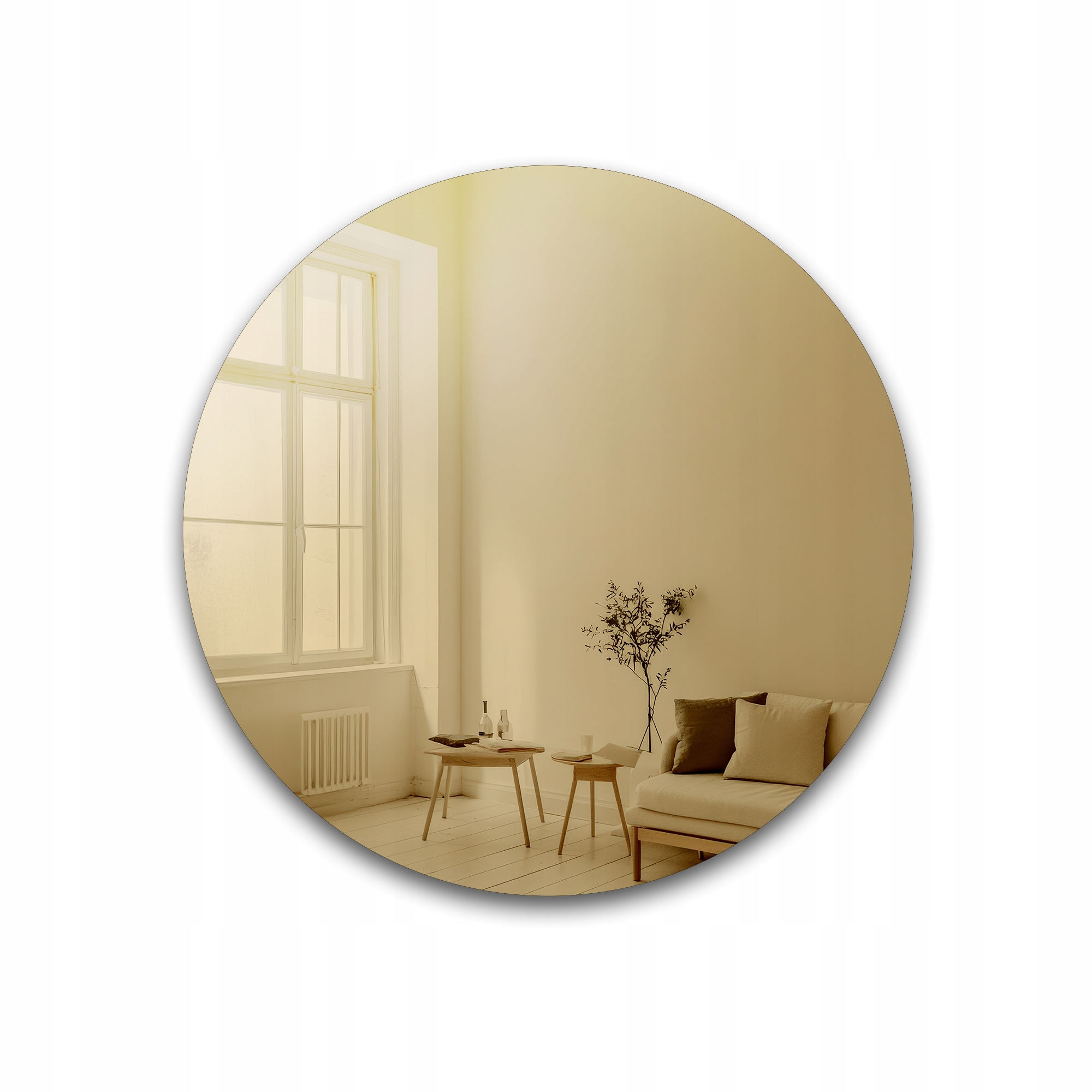 Zrcadlo Kleo zlatá tabule Fi 130 cm, nástěnné