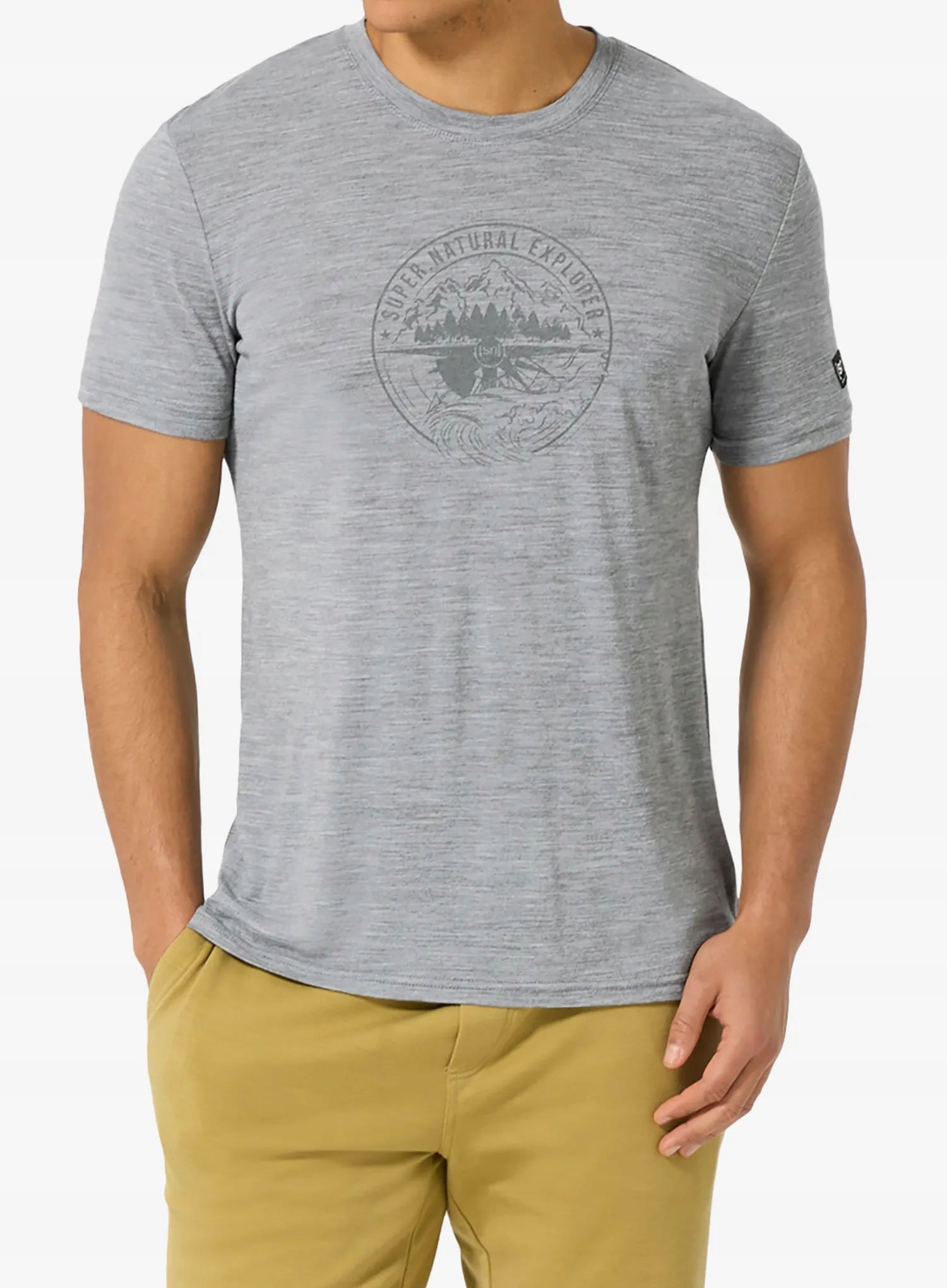 Tričko s potiskem Super.natural Exploring Tee c.mere grey mel L