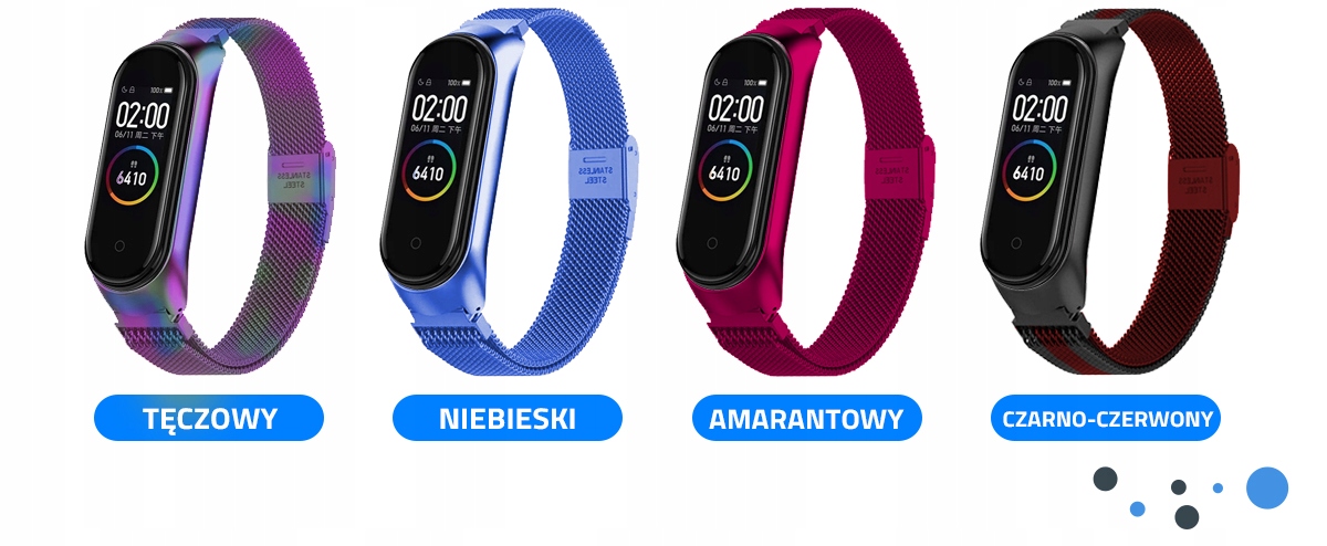 OPASKA BRANSOLETKA do XIAOMI MI BAND 3/4 - KOLORY Producent ChronSmarta