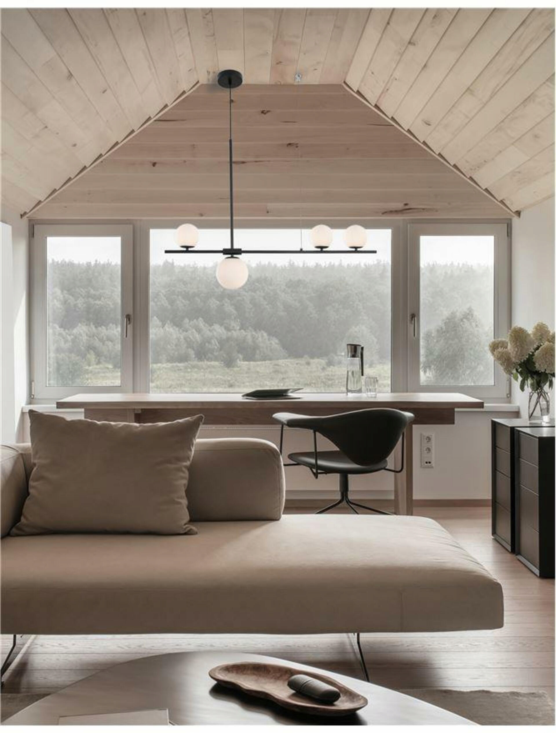 Nova Luce závesné svietidlo Impero biele matné sklo čierny kov G9 4x5W 230V Ip