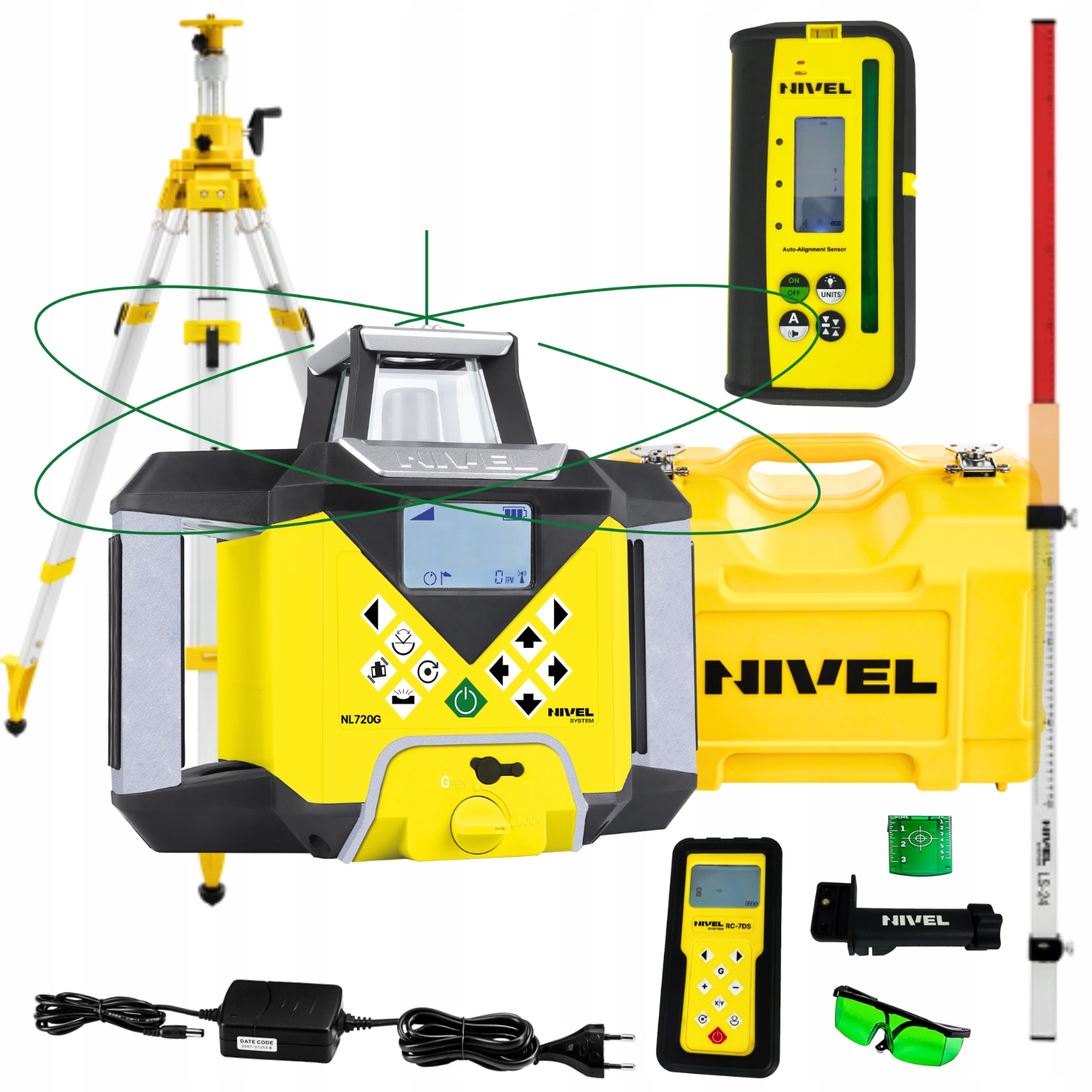 NIWELATOR LASEROWY NL720G DIGITAL + STATYW + ŁATA