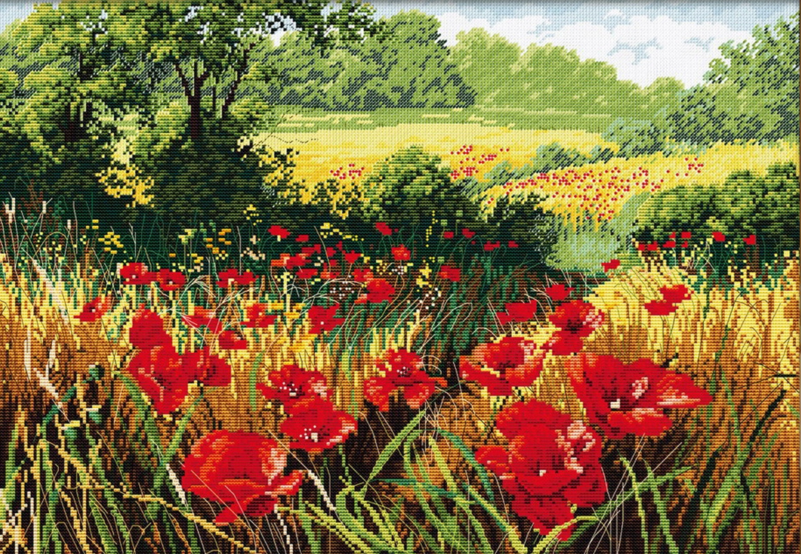 Vyšívací sada "Poppy field" vyšívací sada pro kutily