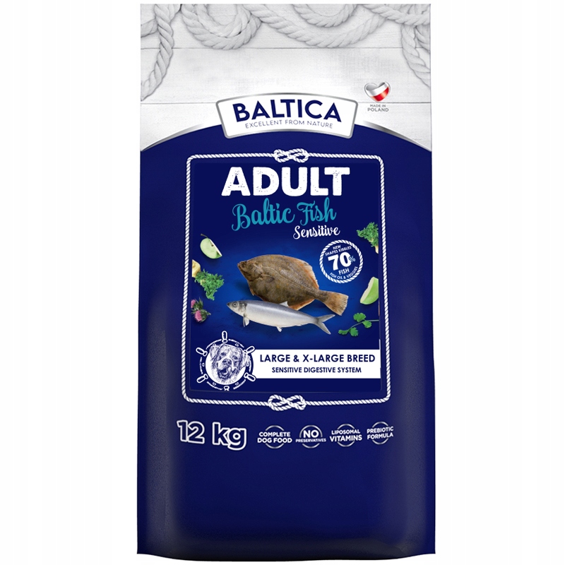 Baltica Sensitive Baltic Fish Ryby Bałtyckie Adult Large Breeds 12kg