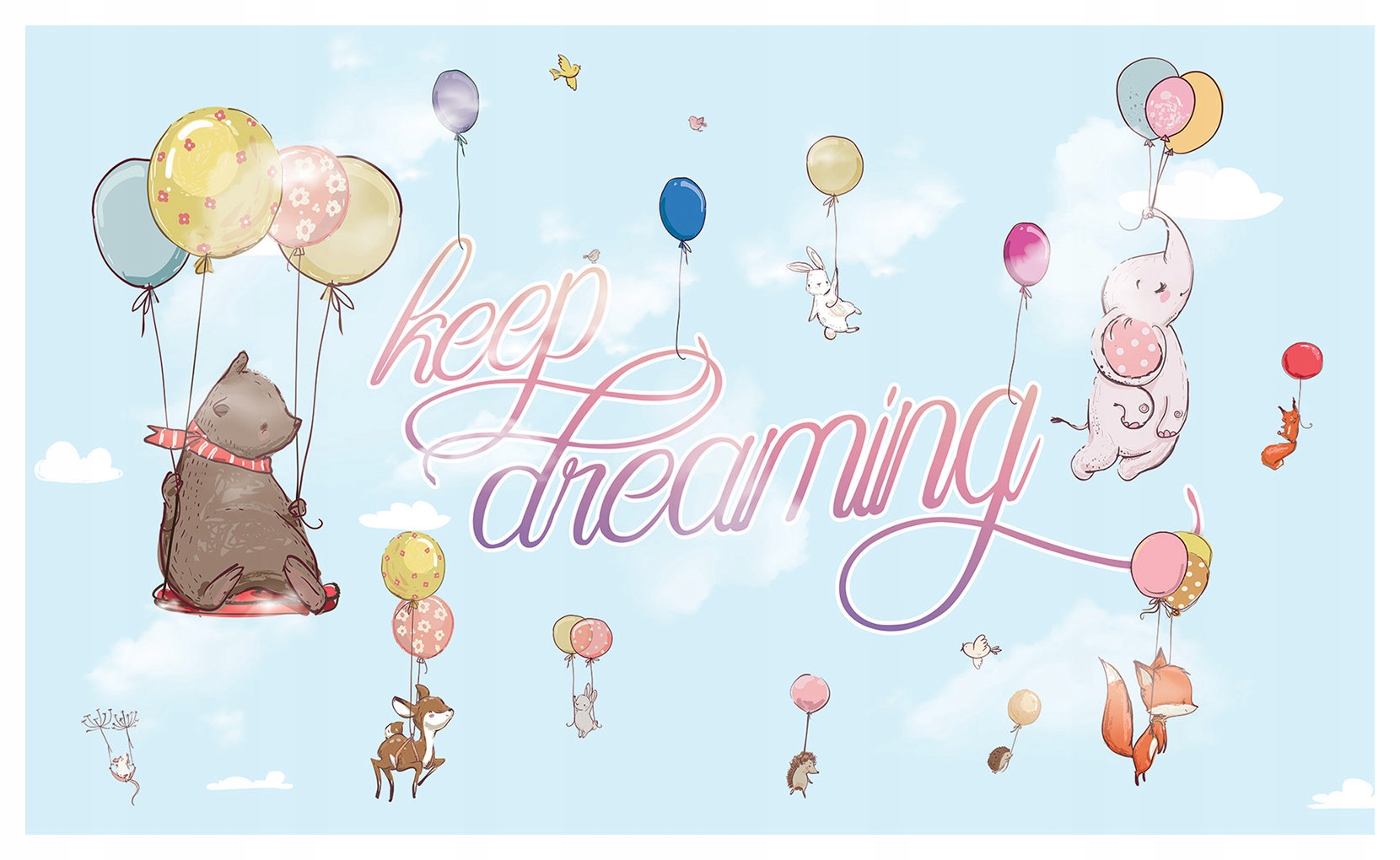 Tapeta Zvířata Dětské Sny vinyl 368x254 do dětského pokoje lepidlo