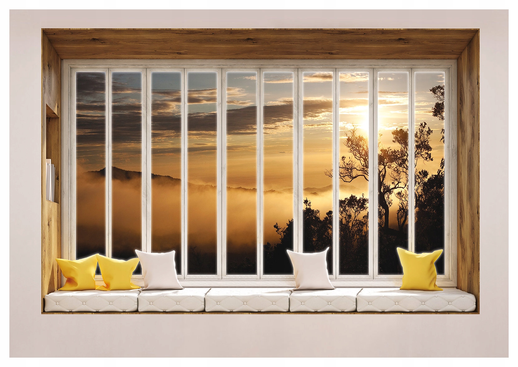 Fototapeta Mlžný les Pohled z okna Klid Úsvit Perspektiva 208x146 lepidlo