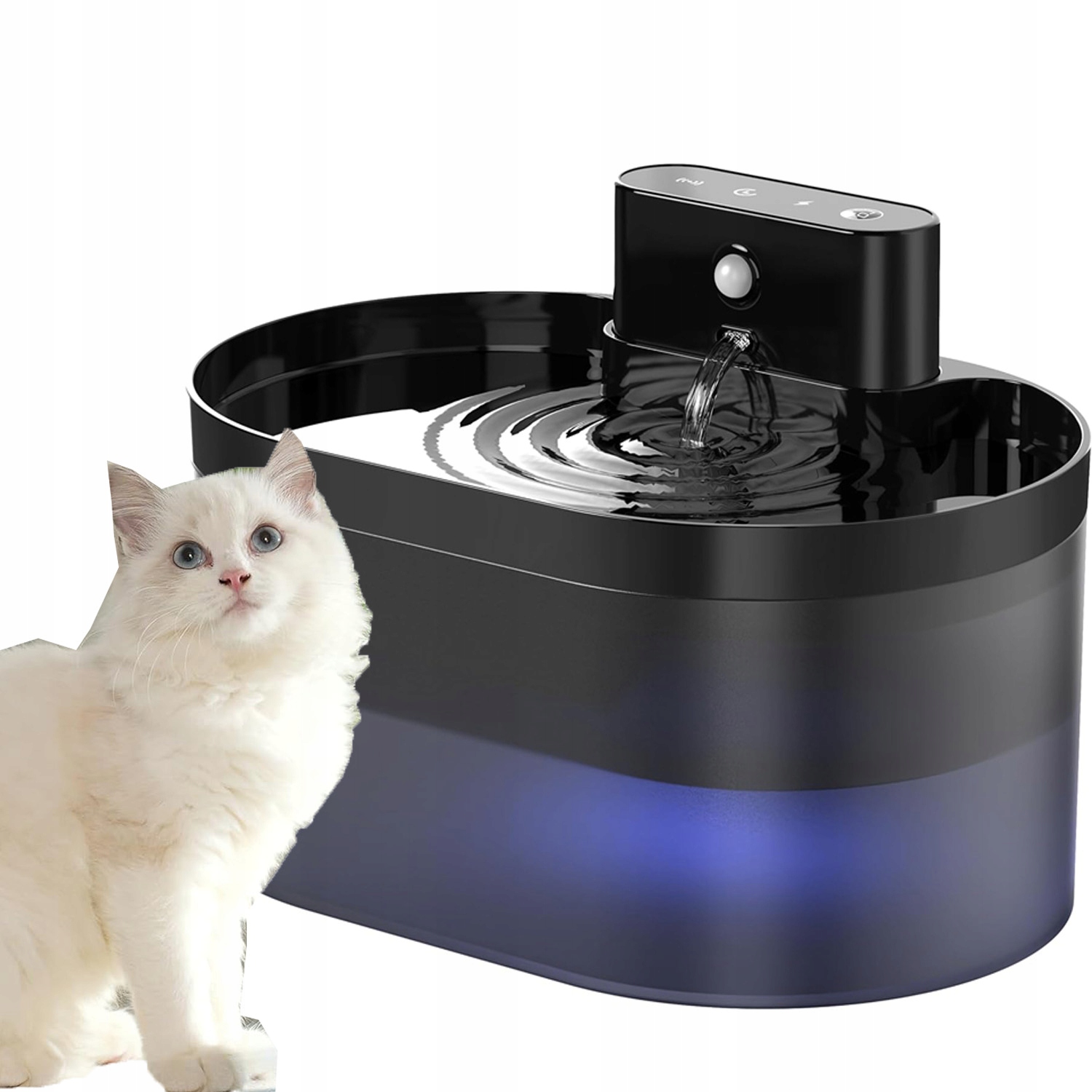 Levně Automatická fontána na vodu pro psy a kočky, 2200 ml (černá)