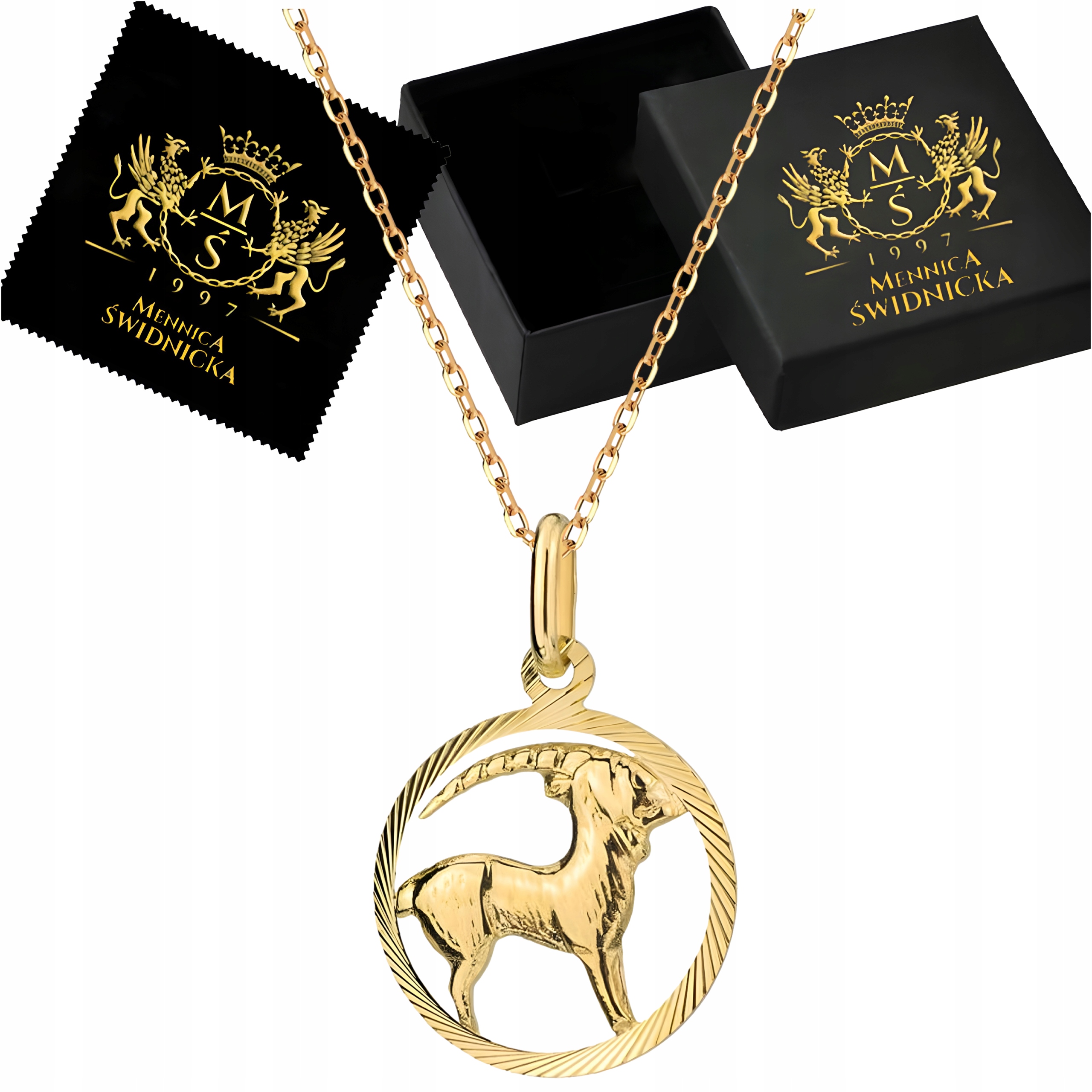 Znamení zvěrokruhu Kozoroh Zlatý náhrdelník Zlato 585 Řetízek pro maminku a manželku