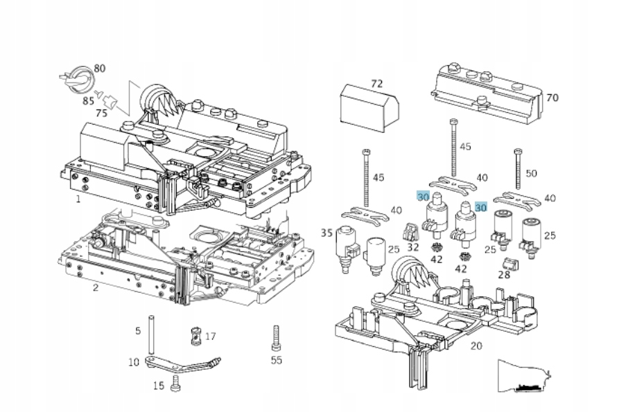 Zawor wlaczajacy skrzynie Mercedes Benz D722601