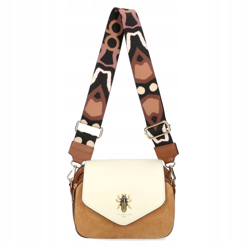 Dámská kabelka Ego kabelka přes rameno kožená s vyměnitelnou klopou hnědá Premium