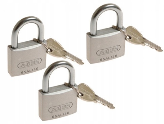 Abus visací zámek Titalium na klíč 40 mm 3 kusy KD-AB-034