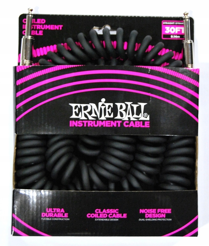Spirálový kytarový kabel Ernieball EB6044 Instumentální kabel 9 mb