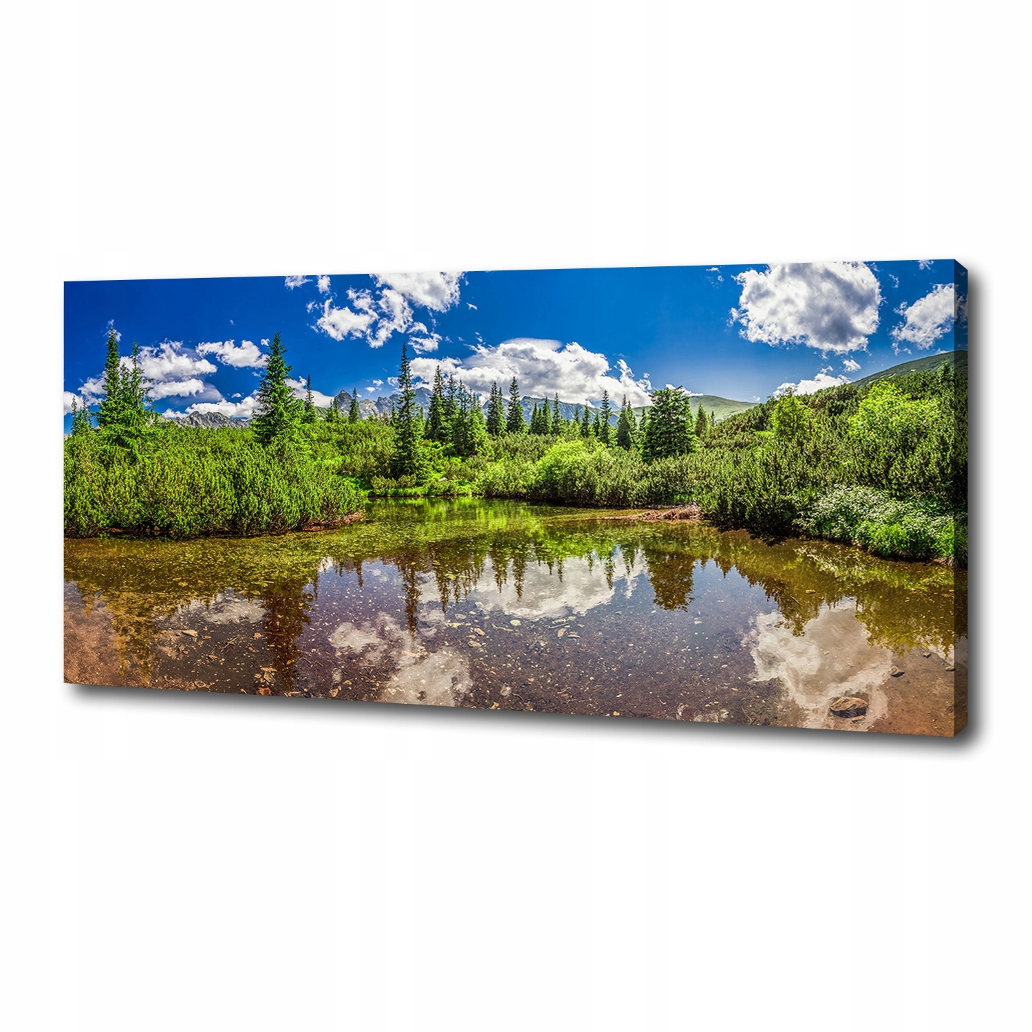 

Foto obraz na płótnie Jezioro w lesie 125x50 cm