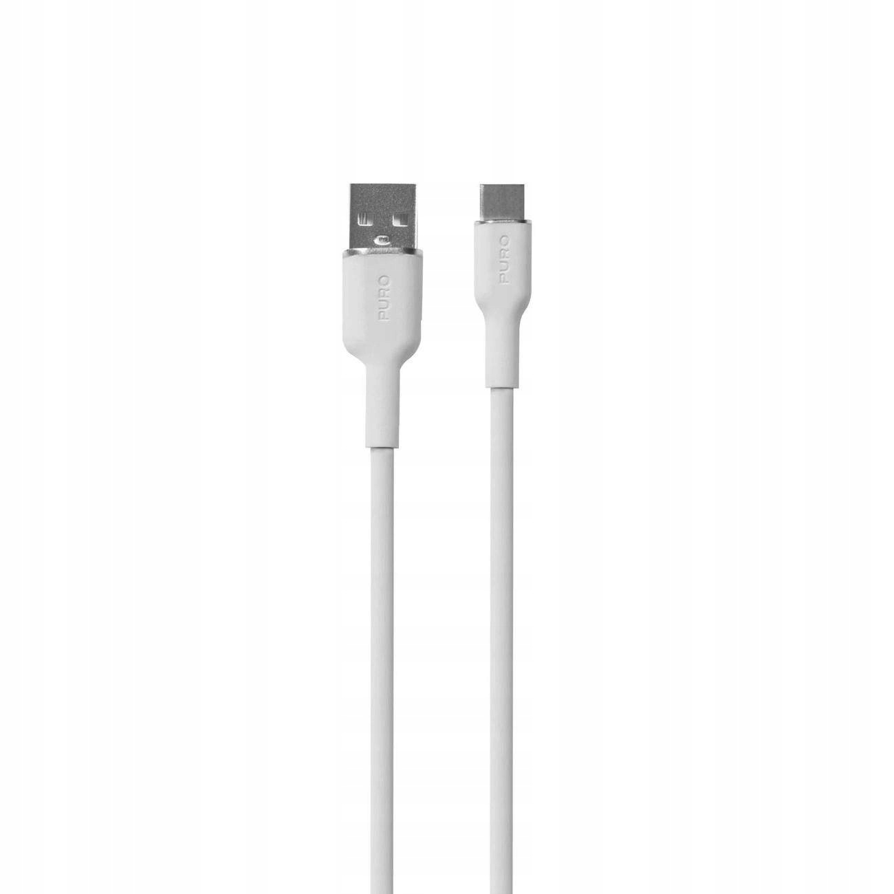 Kabel Puro Soft Usb-A Usb-C 1,5M Biały