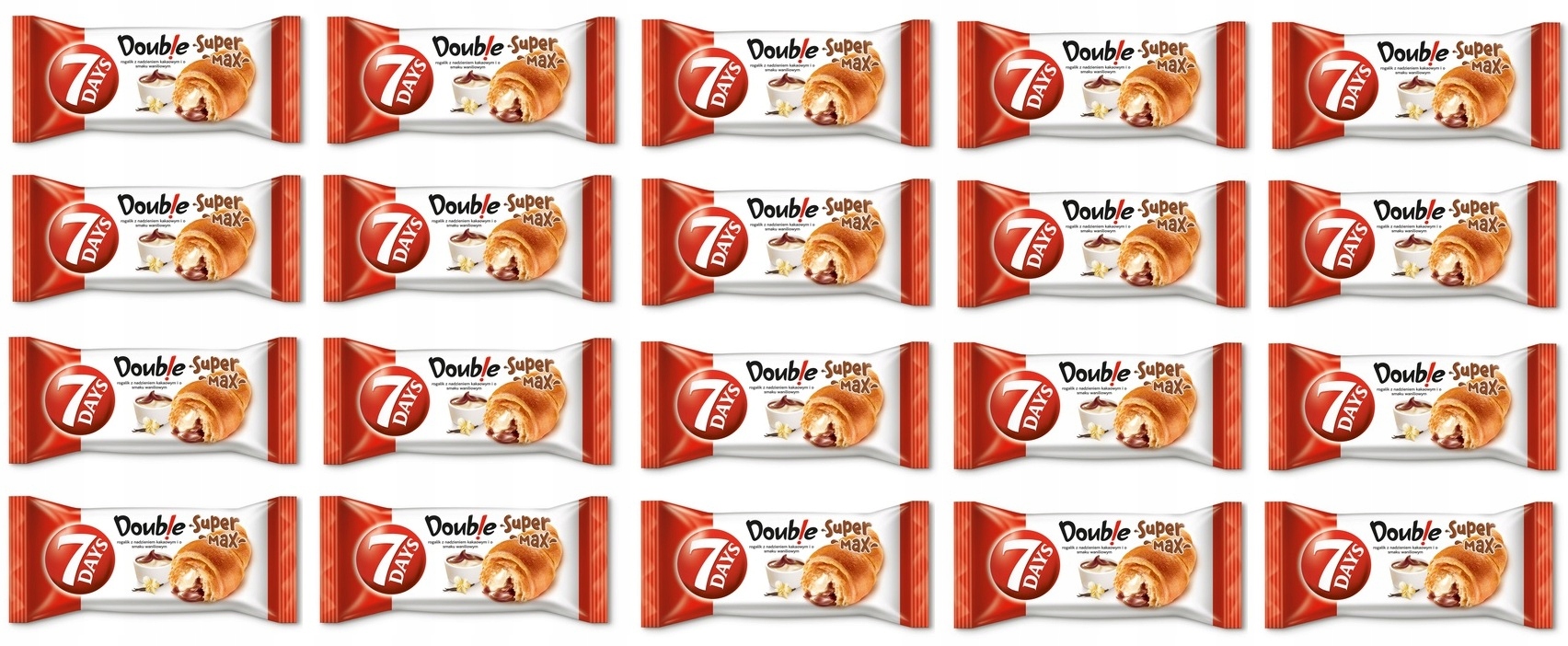 20x 110g 7DAYS Max Double rogalik kakao i wanilia Karton