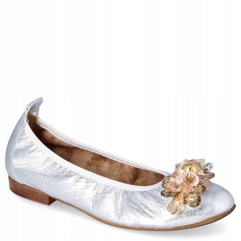 Baleríny s krystaly Tymoteo L1041 Stříbrné 35
