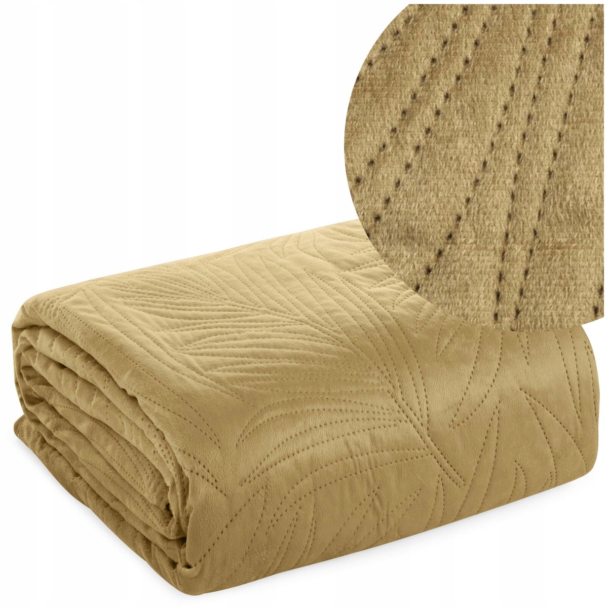 Přehoz 220x240 prošívaný Velvet Luiz4 béžový