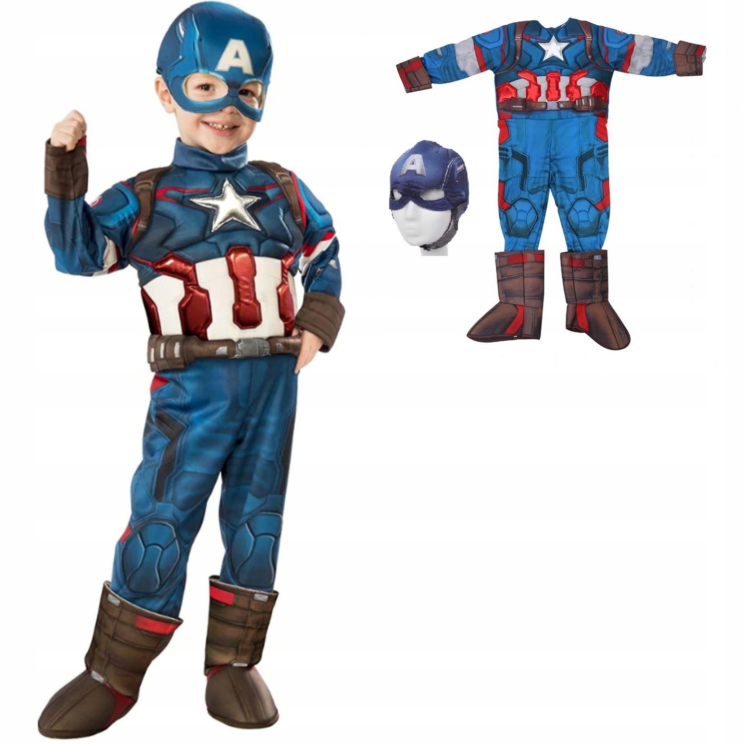 

Strój Kapitan Ameryka Maska Avengers 4-6L