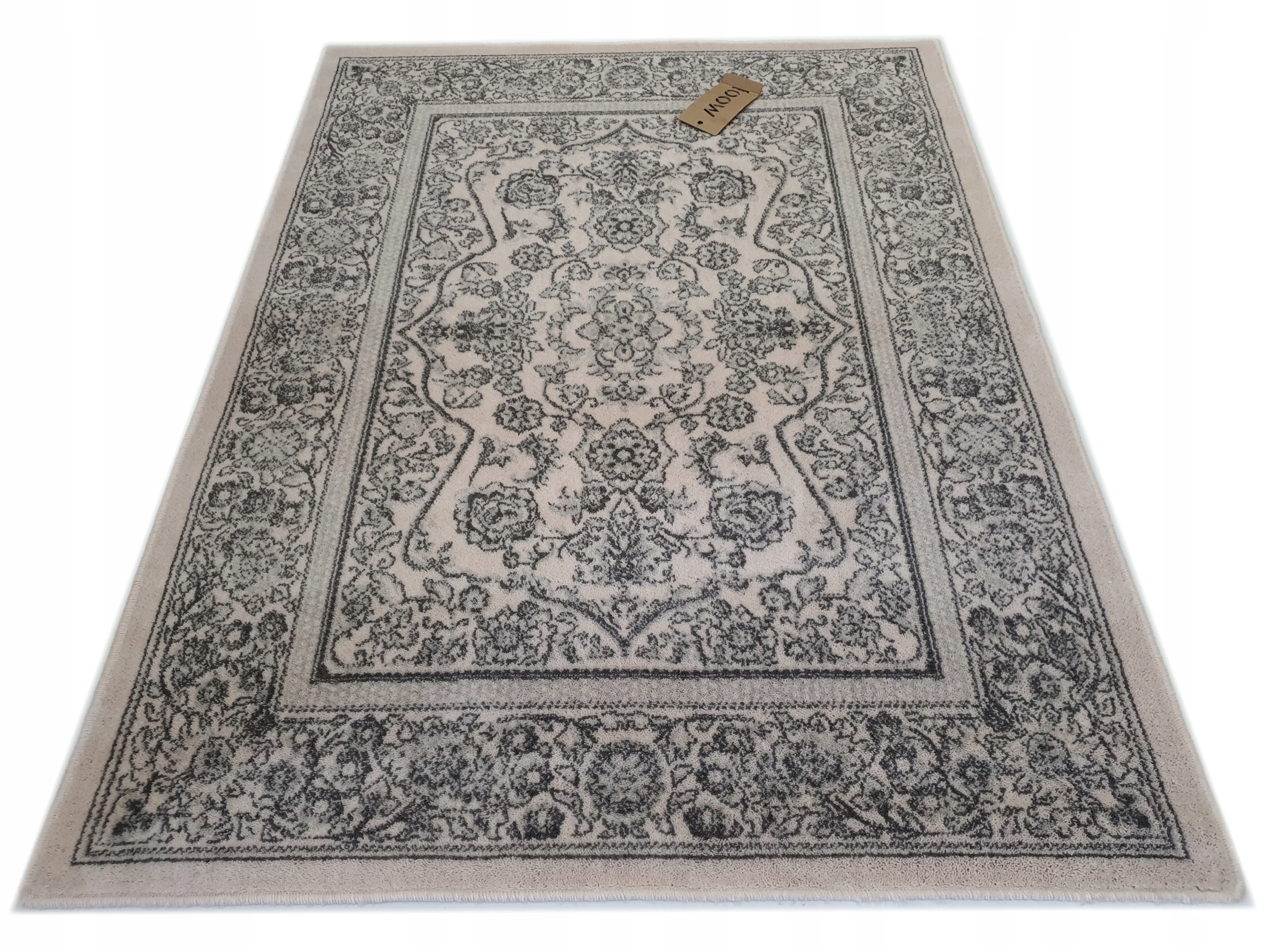 Dywan wełniany 160x240 Isfahan M Kalista piaskowy loftowy 100% wełna szary