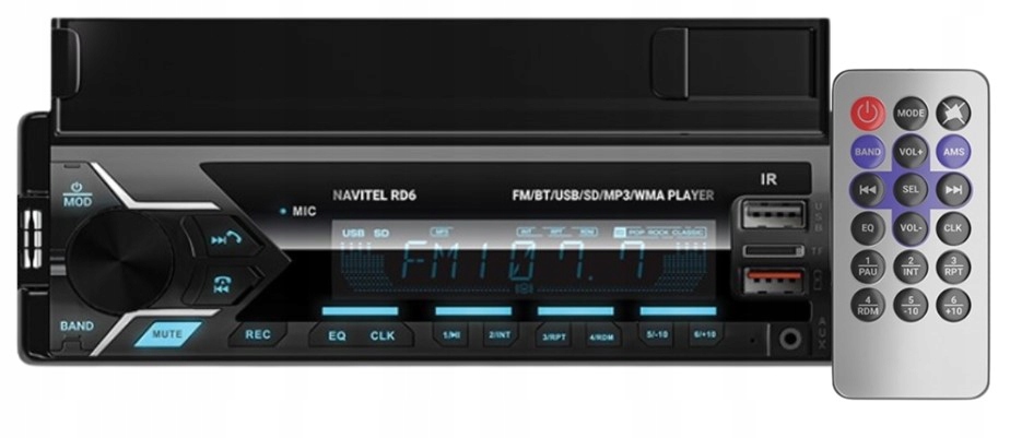 Radio samochodowe Navitel RD6 Bluetooth Aux Usb 45W Rgb 1DIN