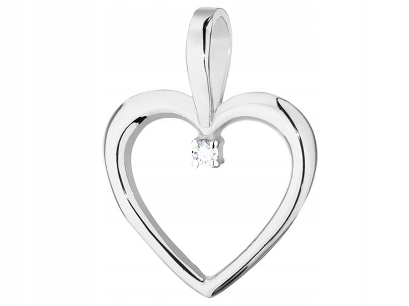 Zlatý přívěsek 585 rámeček srdíčko s diamantem, módní vzor jako dárek